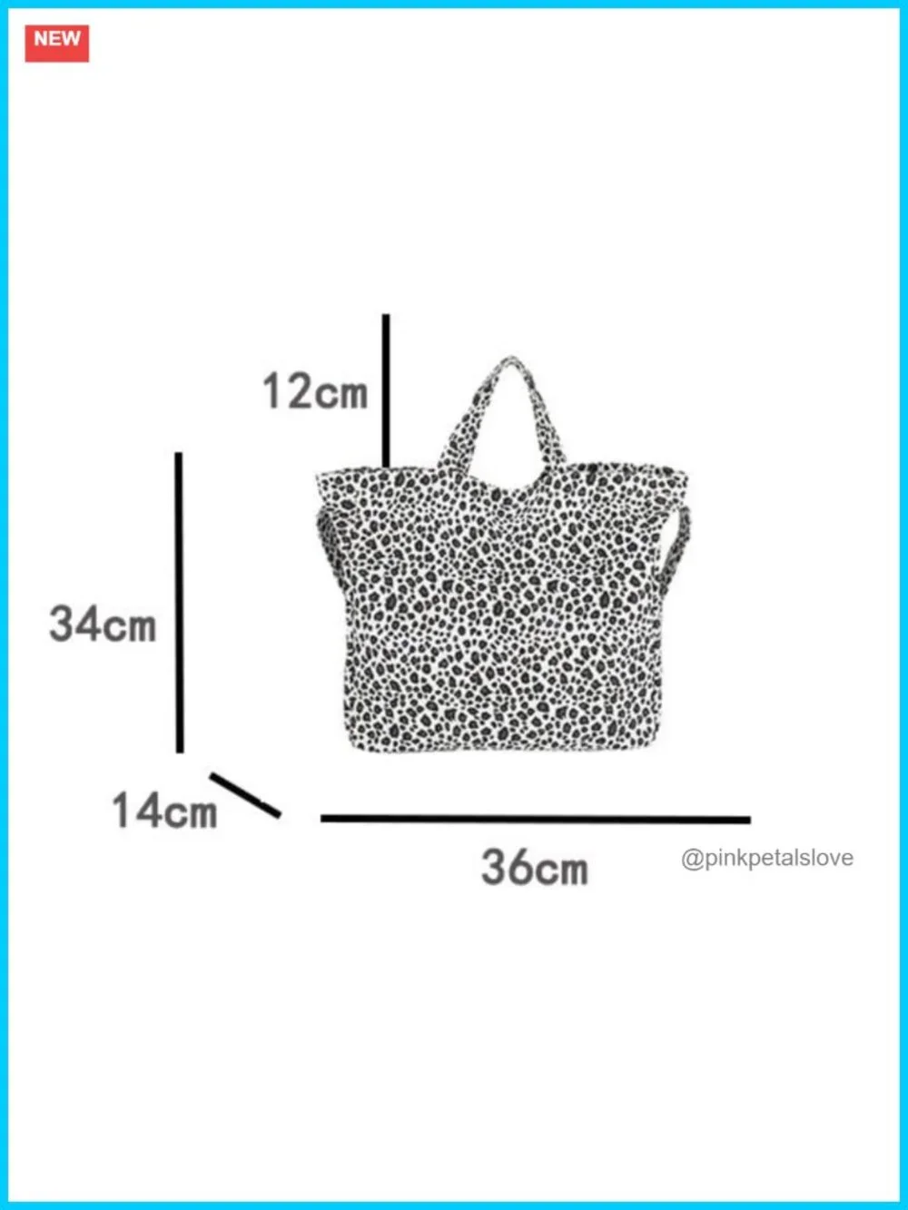 Large-capacity Hobo Shoulder Bag with Leopard Print Polyester